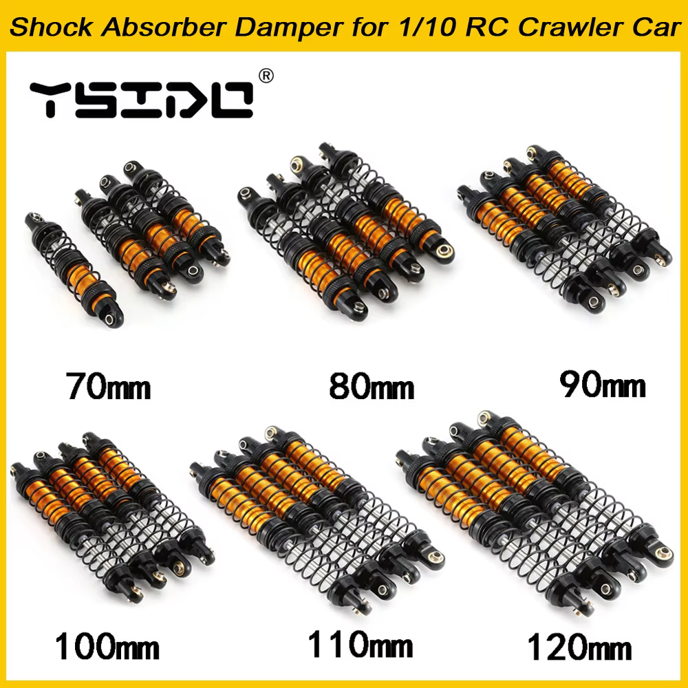 Amortisseur pour voiture sur chenilles 1/10 RC Axial SCX10 AXI03007 RBX10 D90 TRX4, 70mm 80mm 90mm 100mm 110mm 120mm, 4 pièces
