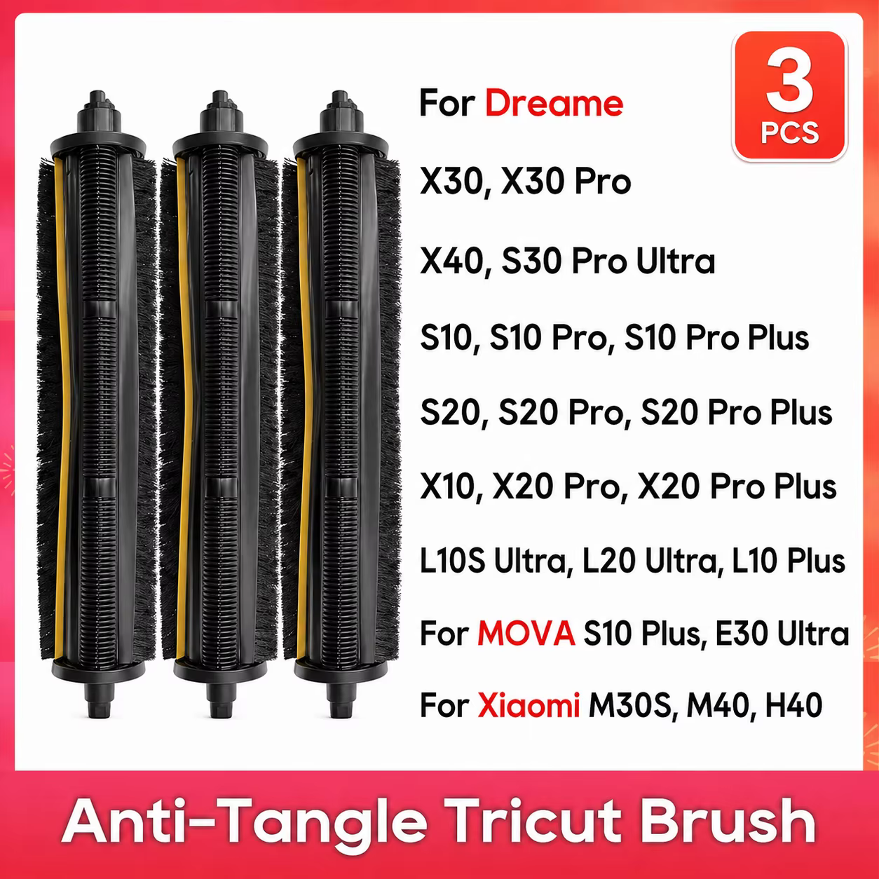 Brosse TriCut Compatible avec Dreame X40 Ultra