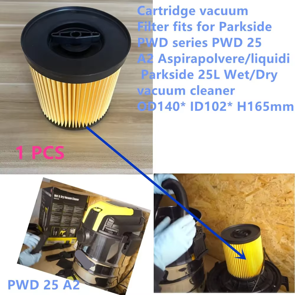 Filtre à cartouche pour aspirateur Parkside PWD série PWD 25 A2