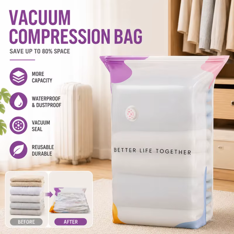 Sacs de rangement sous vide sans pompe