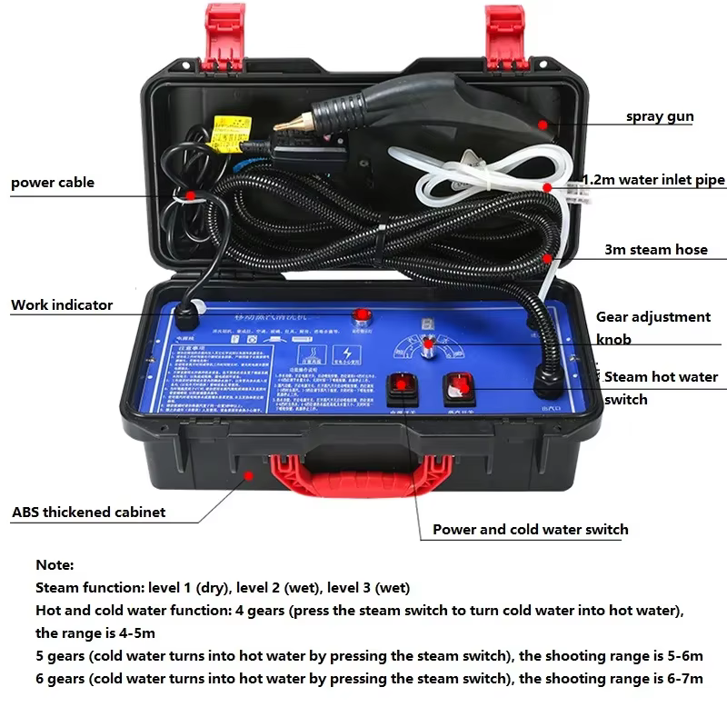 Pistolet de pulvérisation d'eau haute pression et haute température 110V 220V, nettoyeur à vapeur électrique, humidité réglable pour hotte de cuisine de voiture