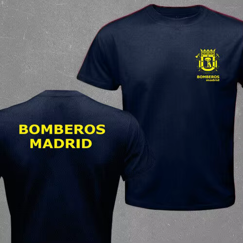 Espagne Madrid pompier pompier Cuerpo Bomberos T-shirt manches courtes décontracté 100% chemises en coton