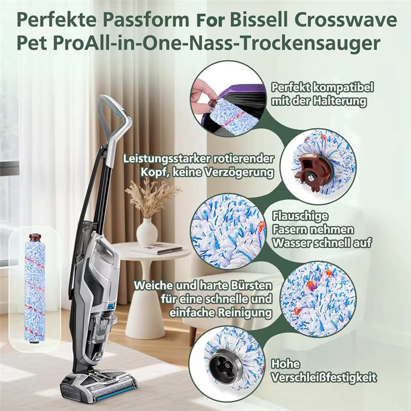 Brosses multi-surfaces 1868 + filtres 1866 pour Bissell Crosswave 17132 2225N 2582N 25821 2519 pièces d'aspirateur