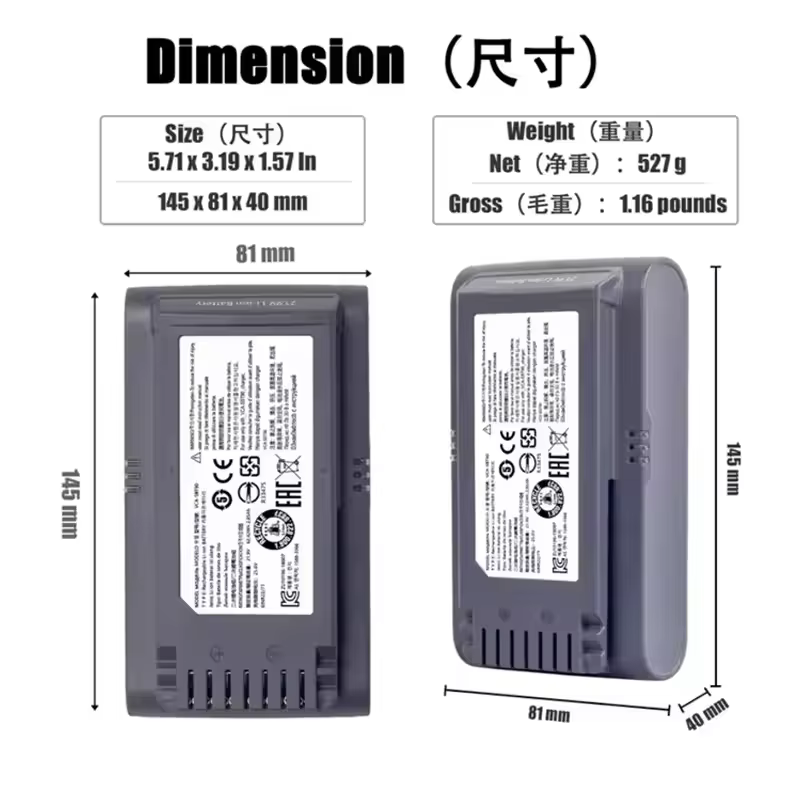 100% batterie de balayeuse originale VCA-SBT90 pour Samsung Vs9000 Jet90 Jet75 Jet90E