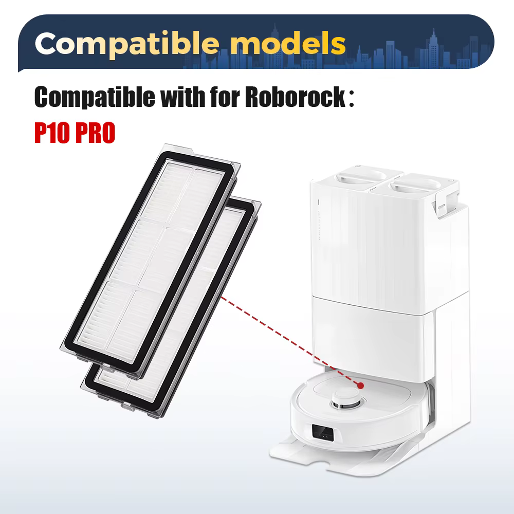 Filtre HEPA lavable pour Roborock P10 Pro/ P10S/P20 Pro/Q Revo Maxv/Qrevo Curv/Q