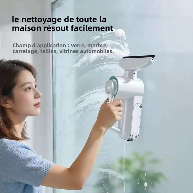 Nettoyeur de vitres électrique sans fil, grattoir en silicone souple absorbant l'eau, grattoir pour nettoyer les vitres, rechargeable par USB