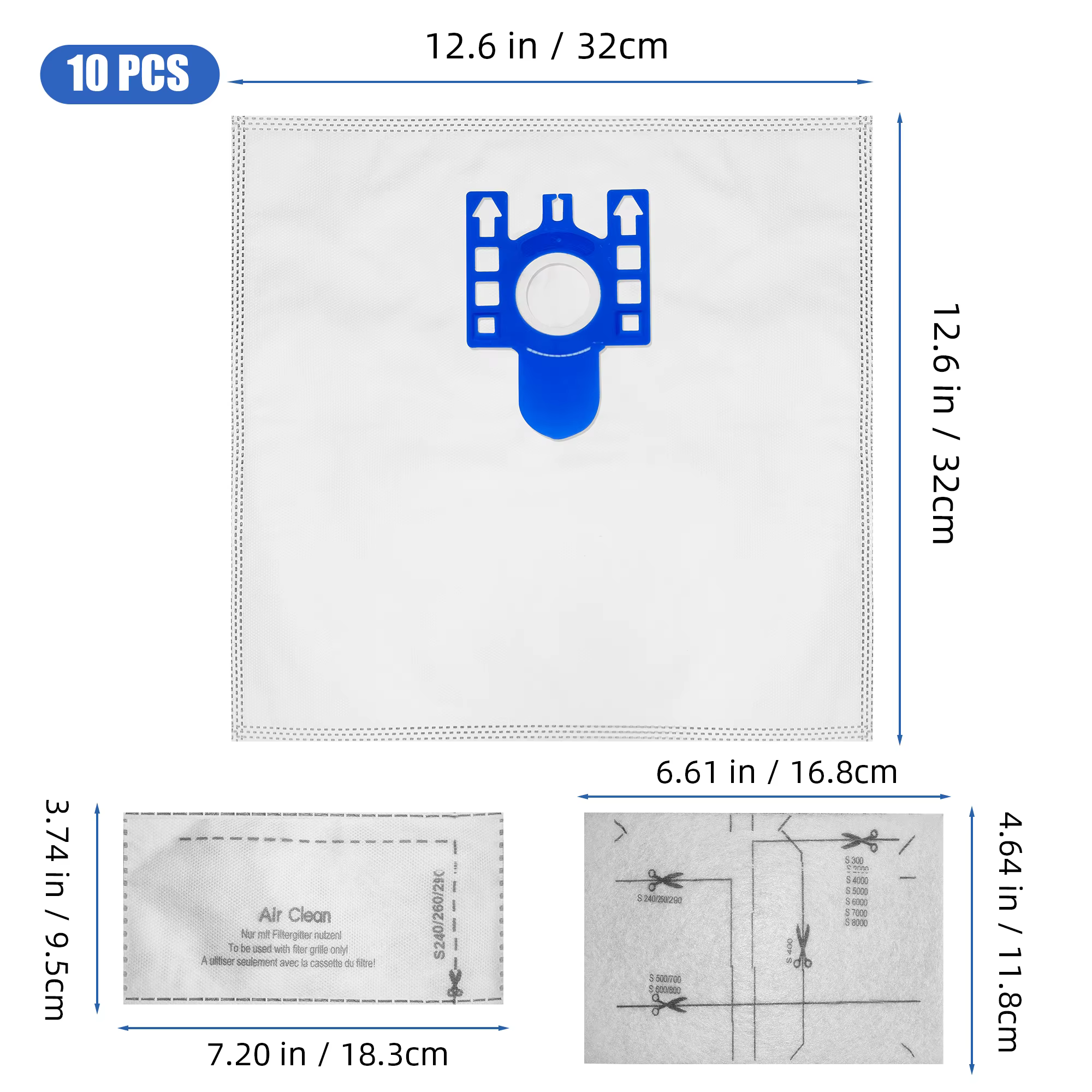 6 + 4 haute qualité pour Miele FJM sac à poussière