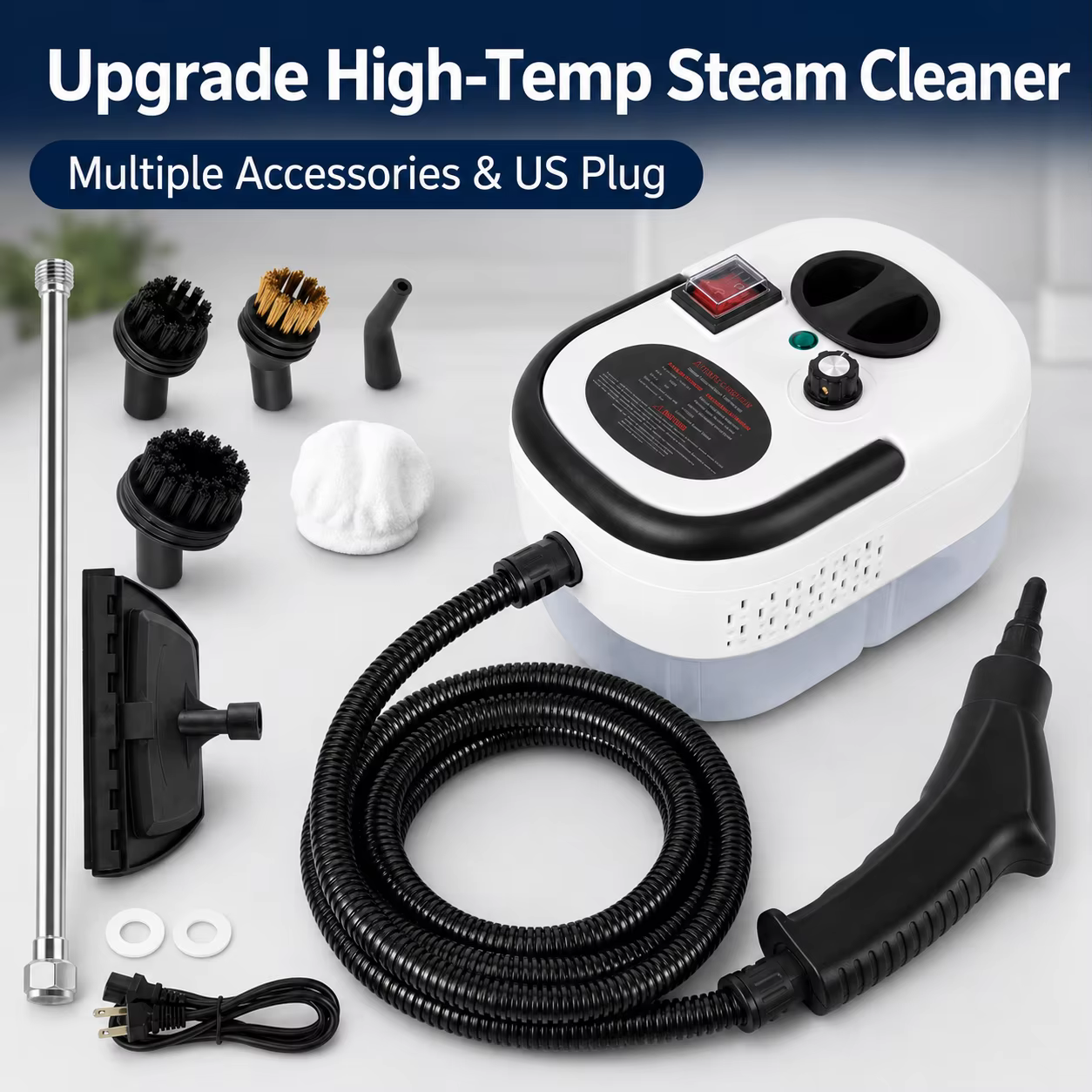 Nettoyeur vapeur haute température EU-2500W 110V, machine de nettoyage vapeur portable avec plusieurs accessoires, prise US