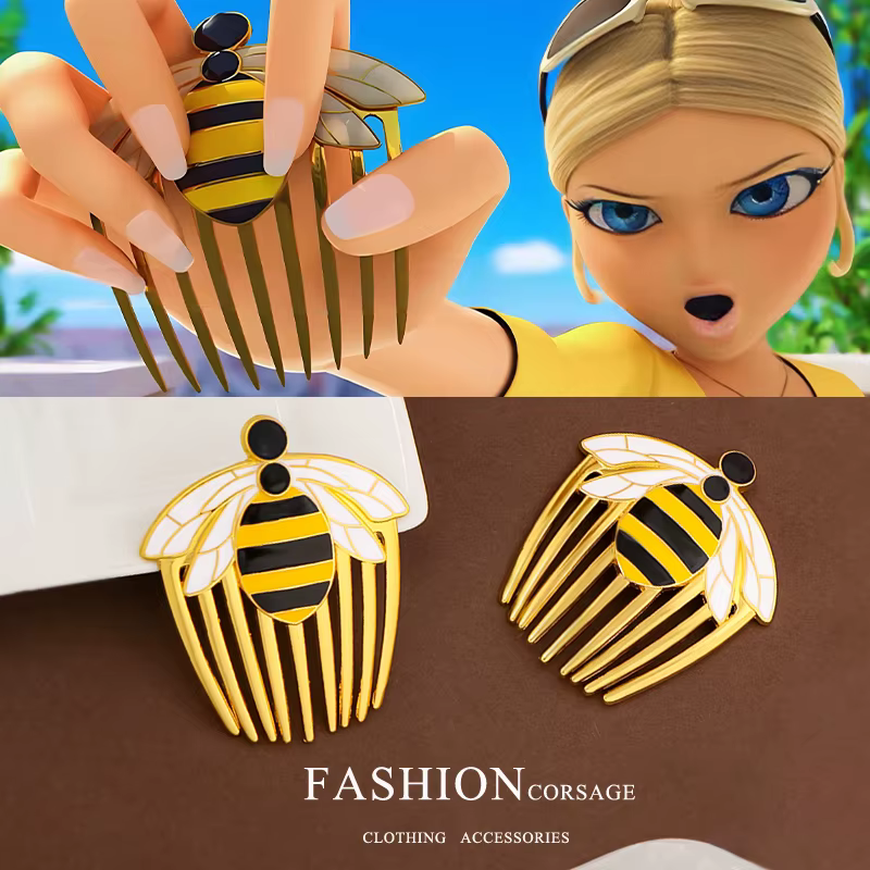 Miraculous coccinelle Anime périphérique cheveux accessoires abeille dorée pinces à cheveux mignon fille pinces à cheveux frange bord Clips petits cadeaux