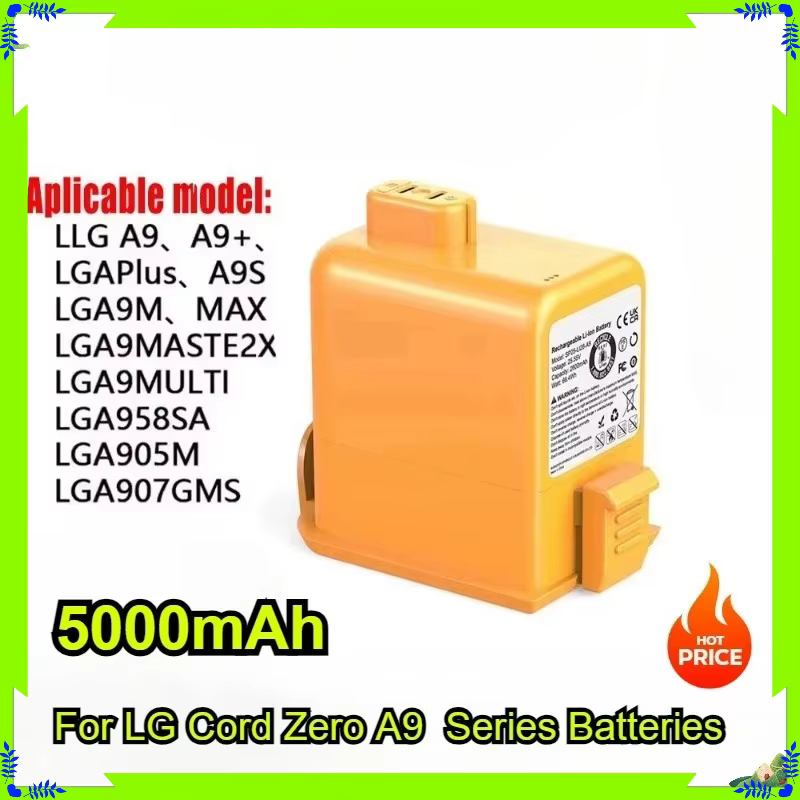 Batterie d'aspirateur 2800mAh/3500mAh/5000mAh pour LG Cord Zero A9 A9+ A9 Plus A905M A907GMS Series 18650 Batteries rechargeables