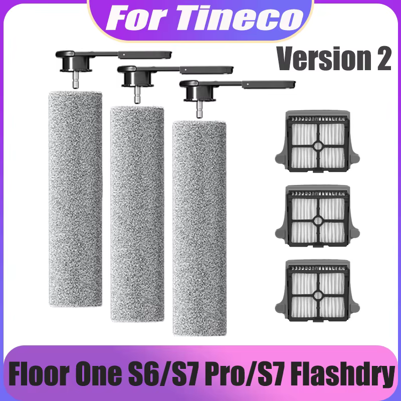 Kits de brosses détachables et de filtres HEPA pour aspirateur Tineco Floor One S6 Pro/S7 Pro Version 2 S7 Flashdry
