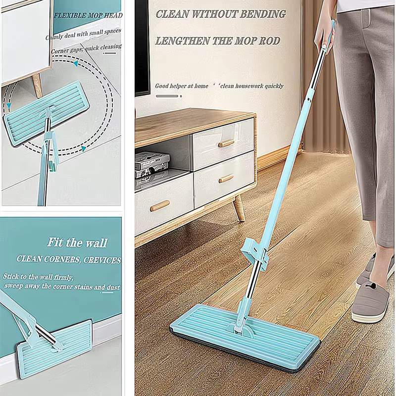 Vadrouille plate en microfibre, mains libres, nettoyage au sol, avec tampons lavables, outils de nettoyage ménager, nouveauté 2023