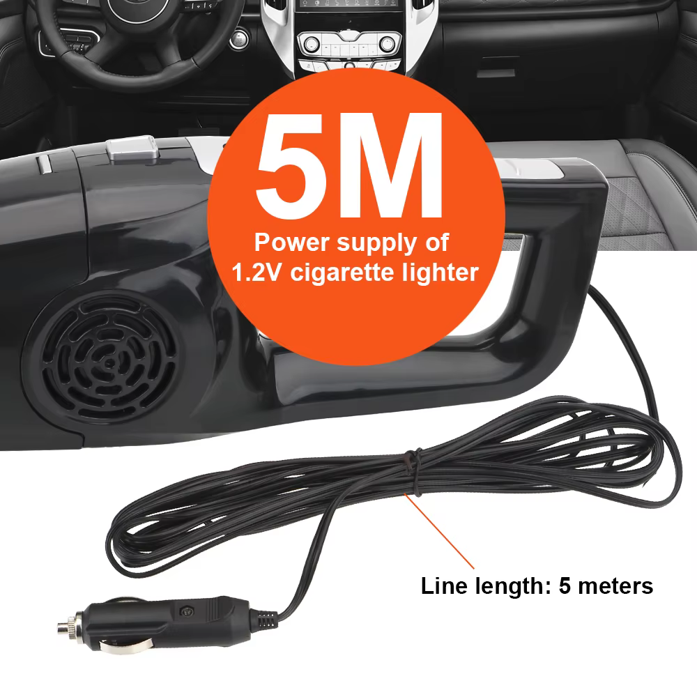 Aspirateur à double usage humide et sec 12V 120W, aspirateur portatif puissant, mini aspirateur pour voiture, forte aspiration