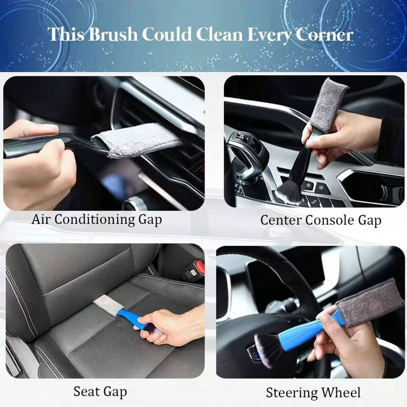 1 brosse de nettoyage intérieur de voiture, brosse de nettoyage de voiture multifonction brosse de dépoussiérage de sortie d'air de voiture, utilisée pour le nettoyage intérieur de voiture