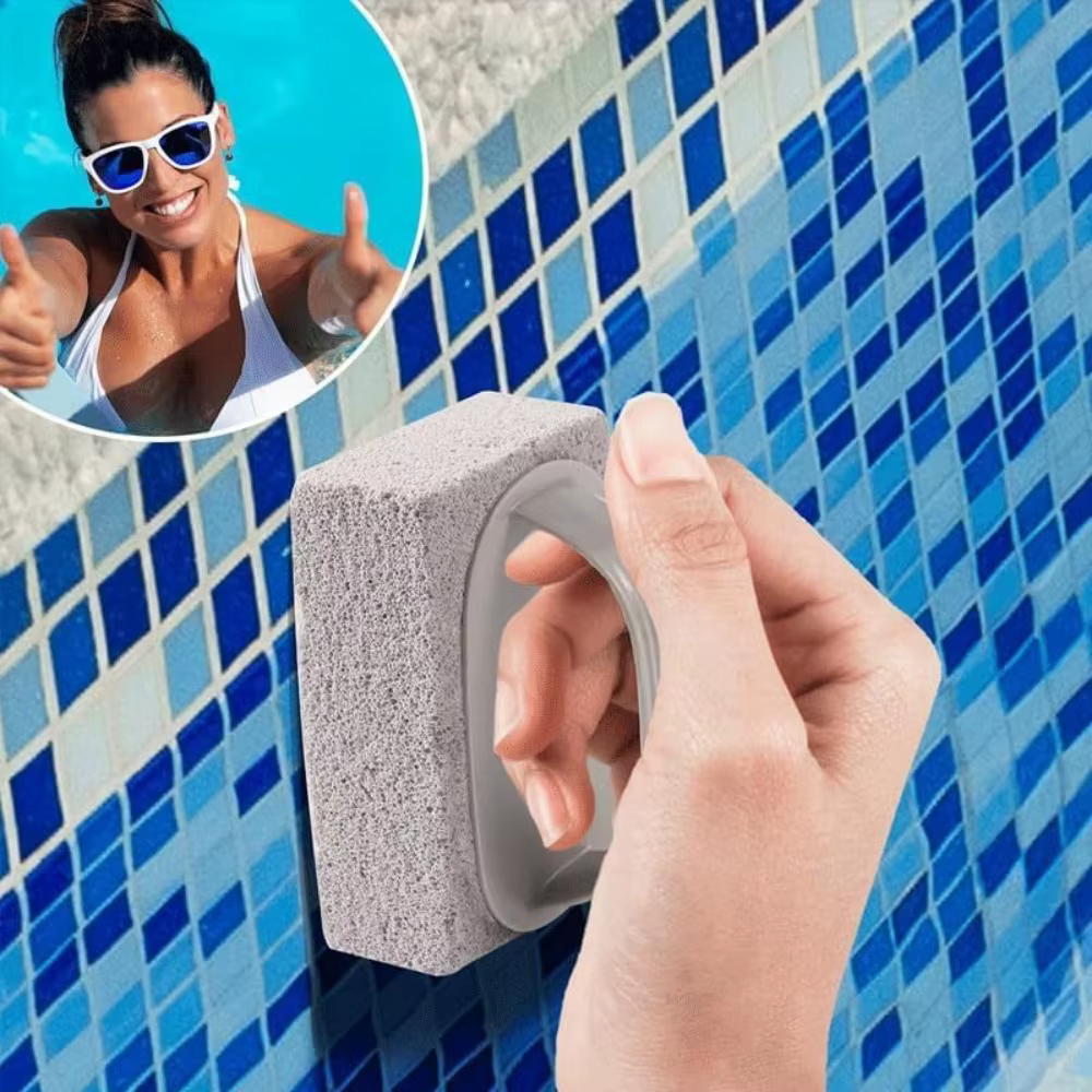 Brosse de nettoyage manuelle pour carreaux de piscine, éliminateur de calcaire, pierre ponce pour piscines extérieures