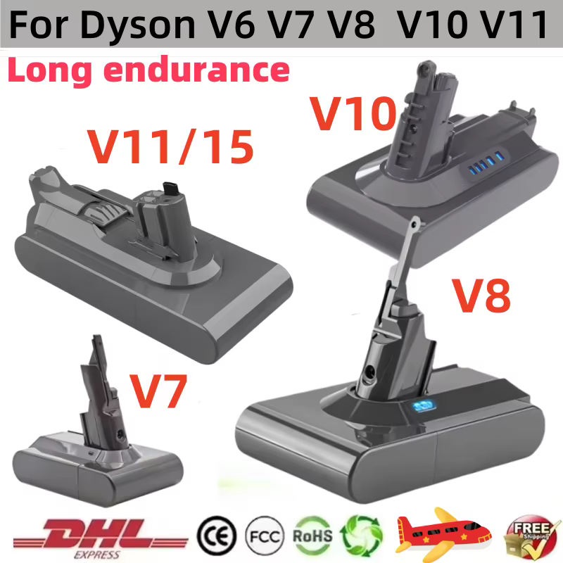 Batterie rechargeable pour aspirateur Dyson V6 V7 V8 V10 V11 V15 série SV07 DC62 DC58 DC31 absolu moelleux