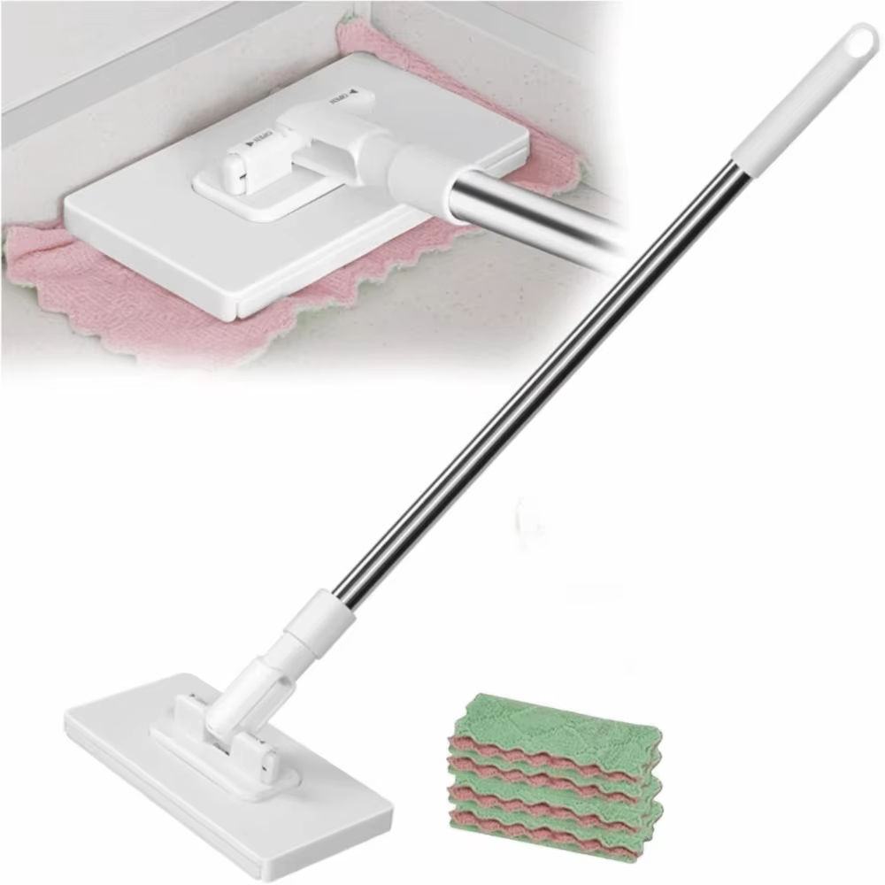 Nouveau avec 3 chiffons réutilisables vadrouille mains libres 360 °   Serre-tête rotative, Clip de vadrouille automatique, vadrouille, dépoussiérage