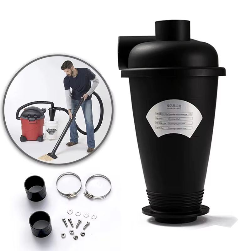 Ensemble de dépoussiéreur cyclonique industriel avec filtre pour aspirateur et séparateur de poudre pour tuyau de 50 mm