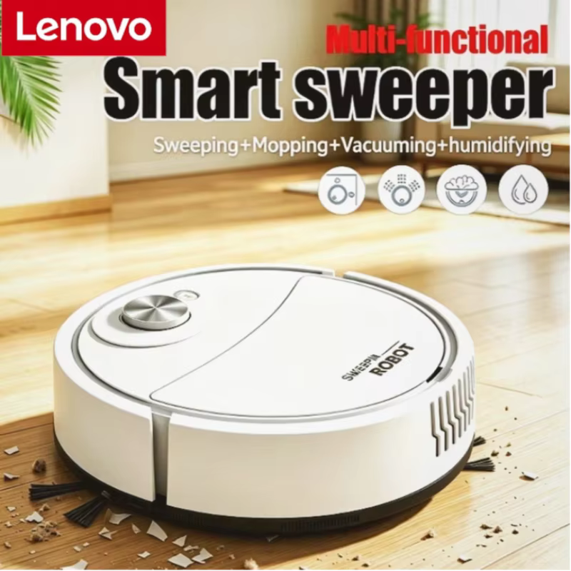 Aspirateur Mini Lenovo 3-en-1, robot aspirateur intelligent, robot de nettoyage domestique, balayage et lavage de la poussière pour la maison