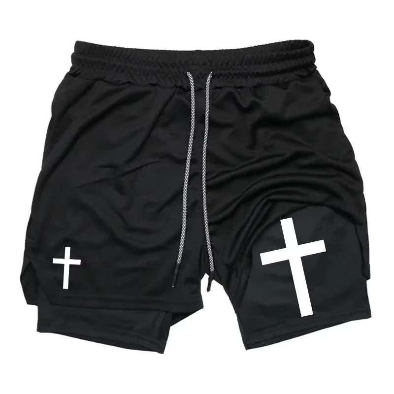 Shorts de course pour hommes Christian Gym Performance avec poche pour téléphone et boucle pour serviette, vêtements de sport Eric Emanuel
