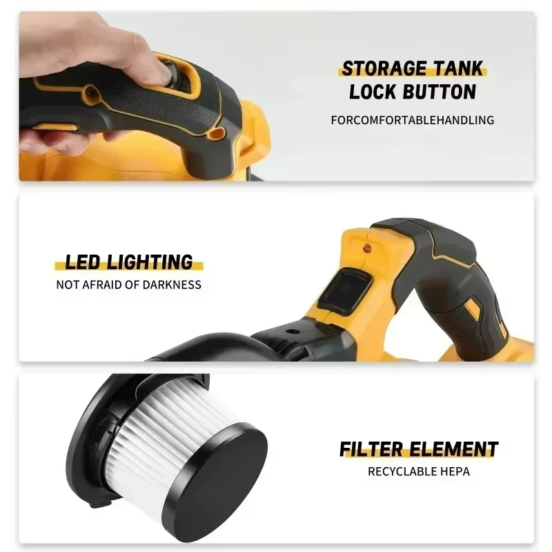 Aspirateur DCV501 adapté aux coins difficiles d'accès, aux maisons, aux tapis et aux autres lieux nécessitant un nettoyage, compatible avec la batterie Dewalt