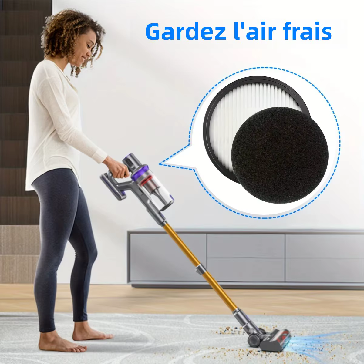 Filtre Hepa HOMETIMES uniquement pour aspirateur à batterie Laresar Elite 3