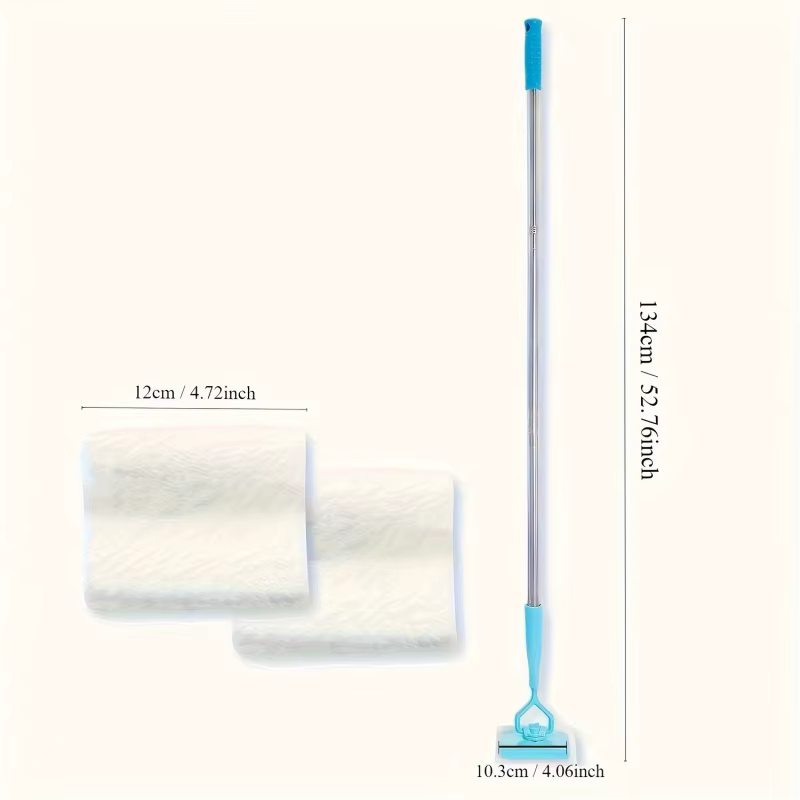 Nettoyant pour plinthes avec poignée extensible | Tampons réutilisables pour le nettoyage humide/sec