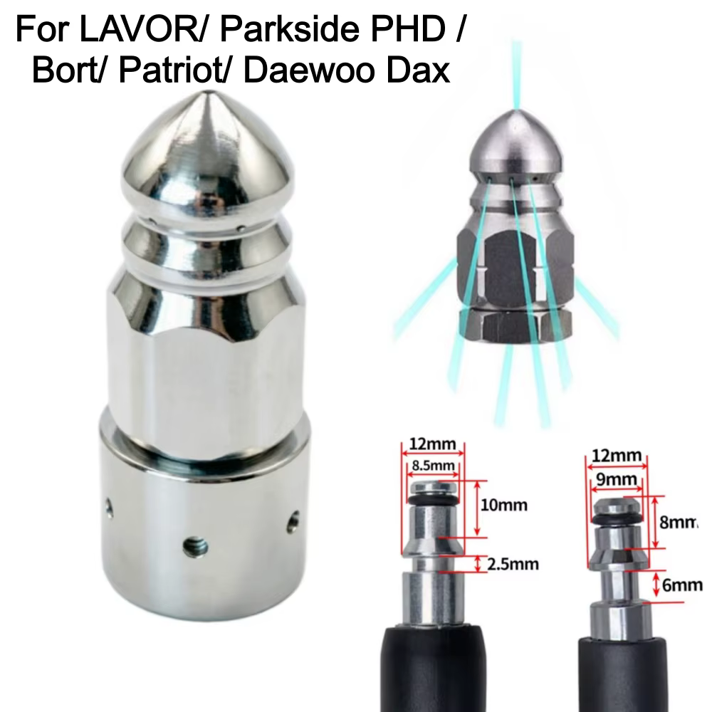 Buse de nettoyage de drain pour nettoyeur haute pression, connexion directe au tuyau LAVOR Parkside PHD Bort Daewoo Dax