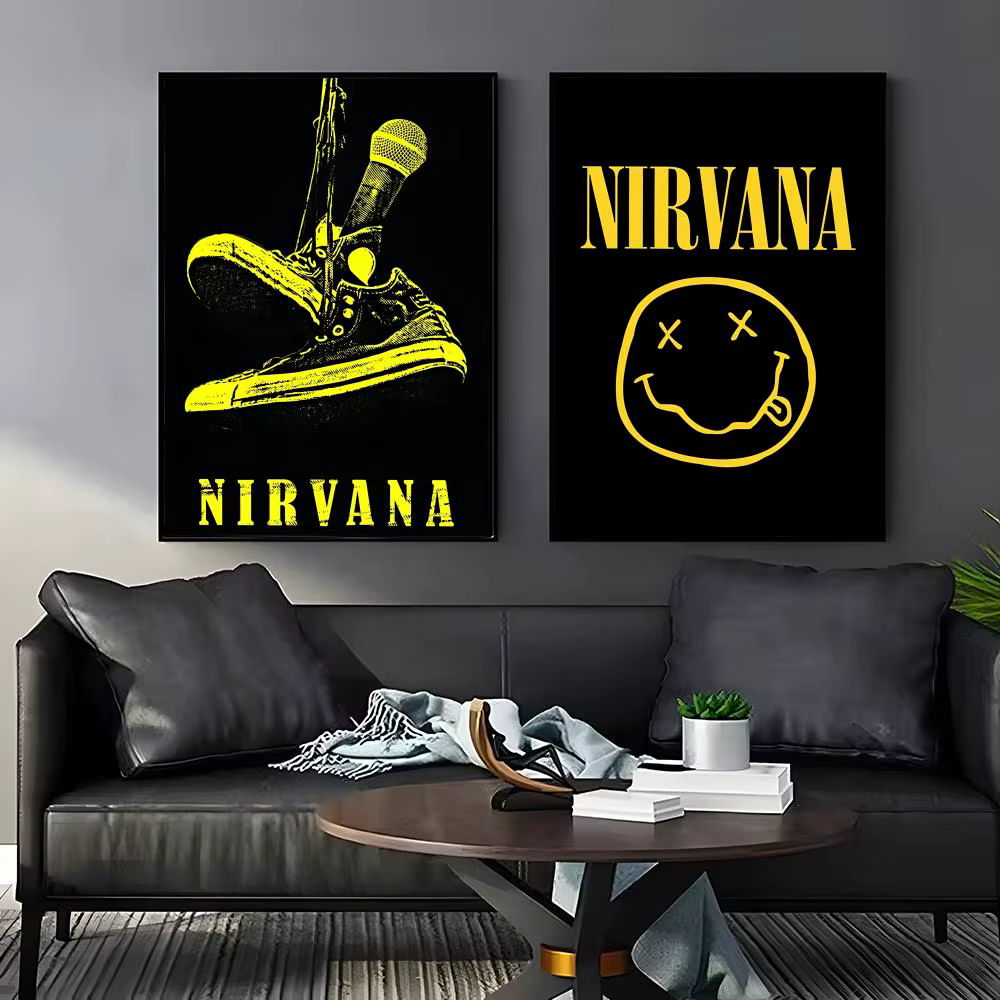 Cool Band N-Nirvana affiche autocollants muraux modernes et minimalistes pour la décoration intérieure salon dortoir Art mural