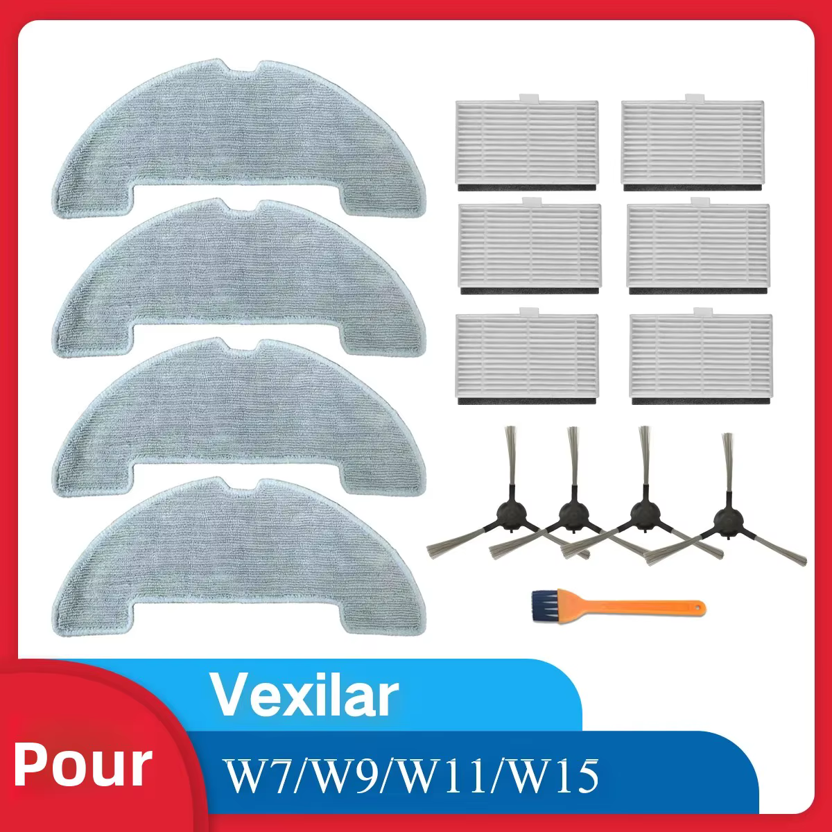 Pièces de rechange pour aspirateur Robot Vexilar W7/W9/W11/15
