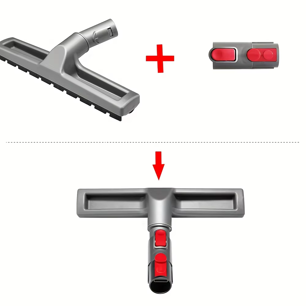Fixation de brosse de sol en crin de cheval de qualité supérieure pour Dyson V6 V7 V8 V10 V11 V15 DC59 et poignée en plastique plus durable avec tête en poils rouges