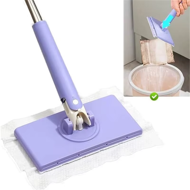Serpillère de nettoyage mains libres pour sol/fenêtre 360 ° Mini serpillière rotative pour lingettes humides