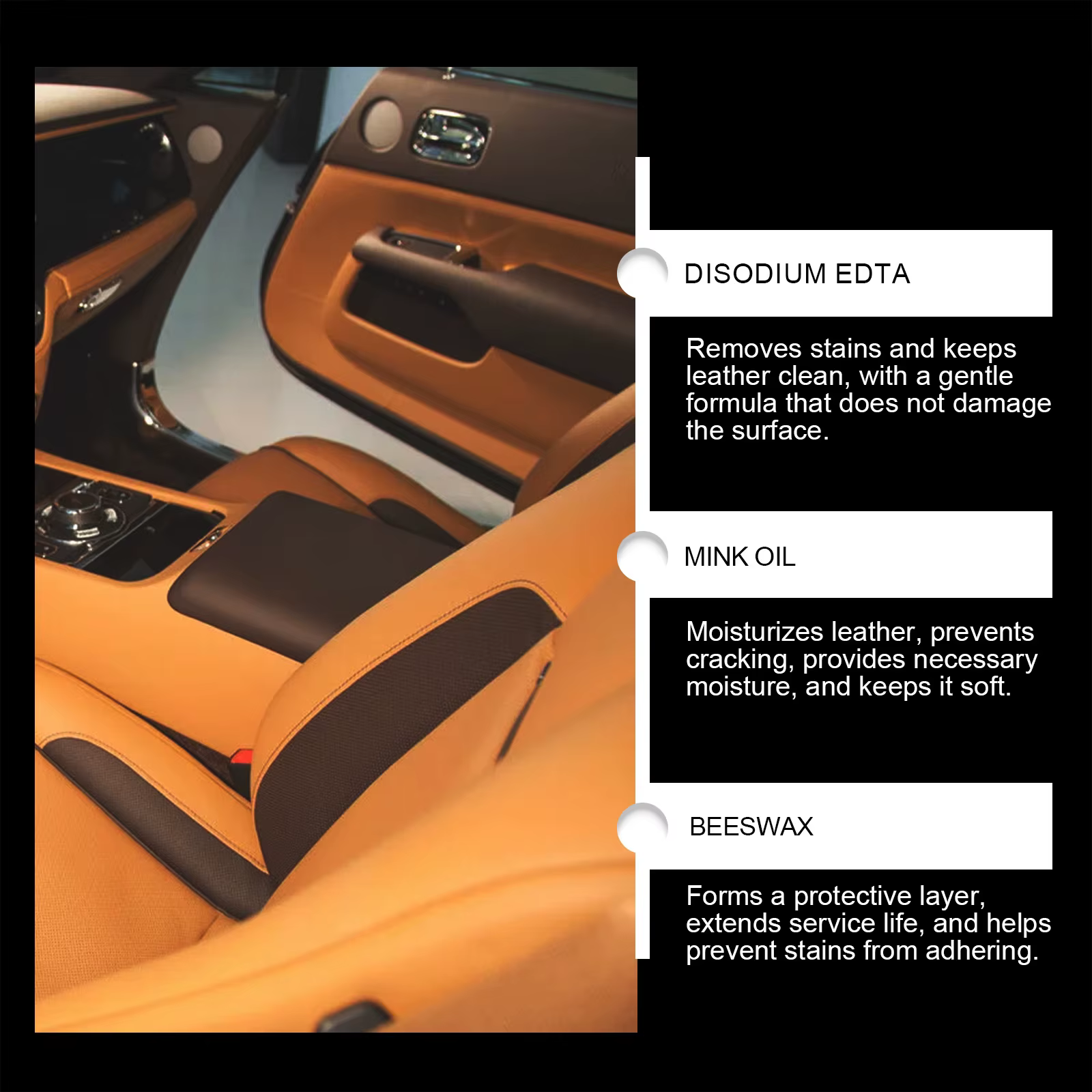 Crème de nettoyage du cuir de voiture