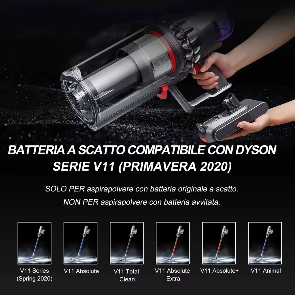 Batterie 6000mAh 25.2V pour aspirateur Dyson V11 Absolute Extra