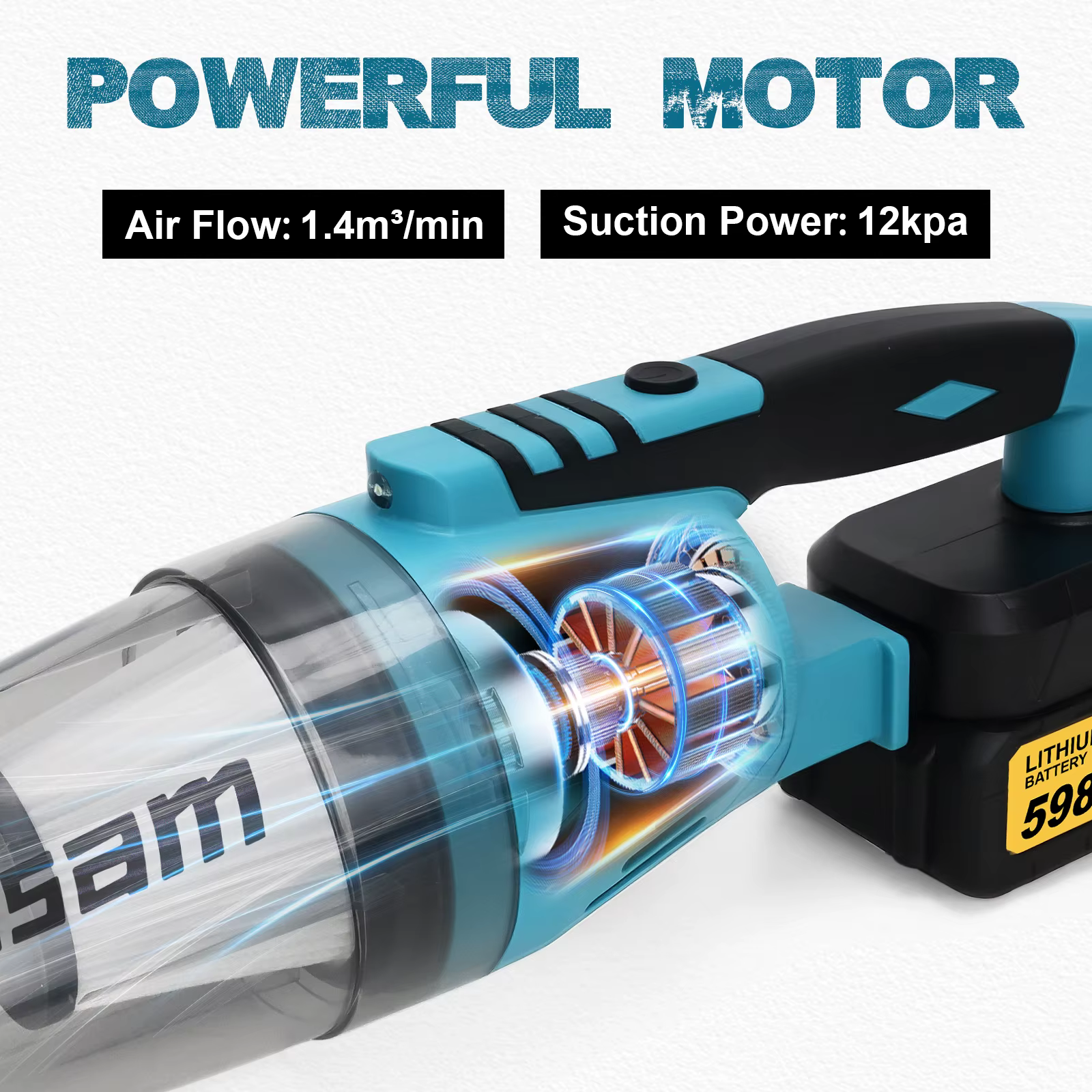 Gismis 12Kpa aspirateur électrique sans fil multi-fonction nettoyeur à main nettoyage neige poussière outil pour Makita 18v batterie broche