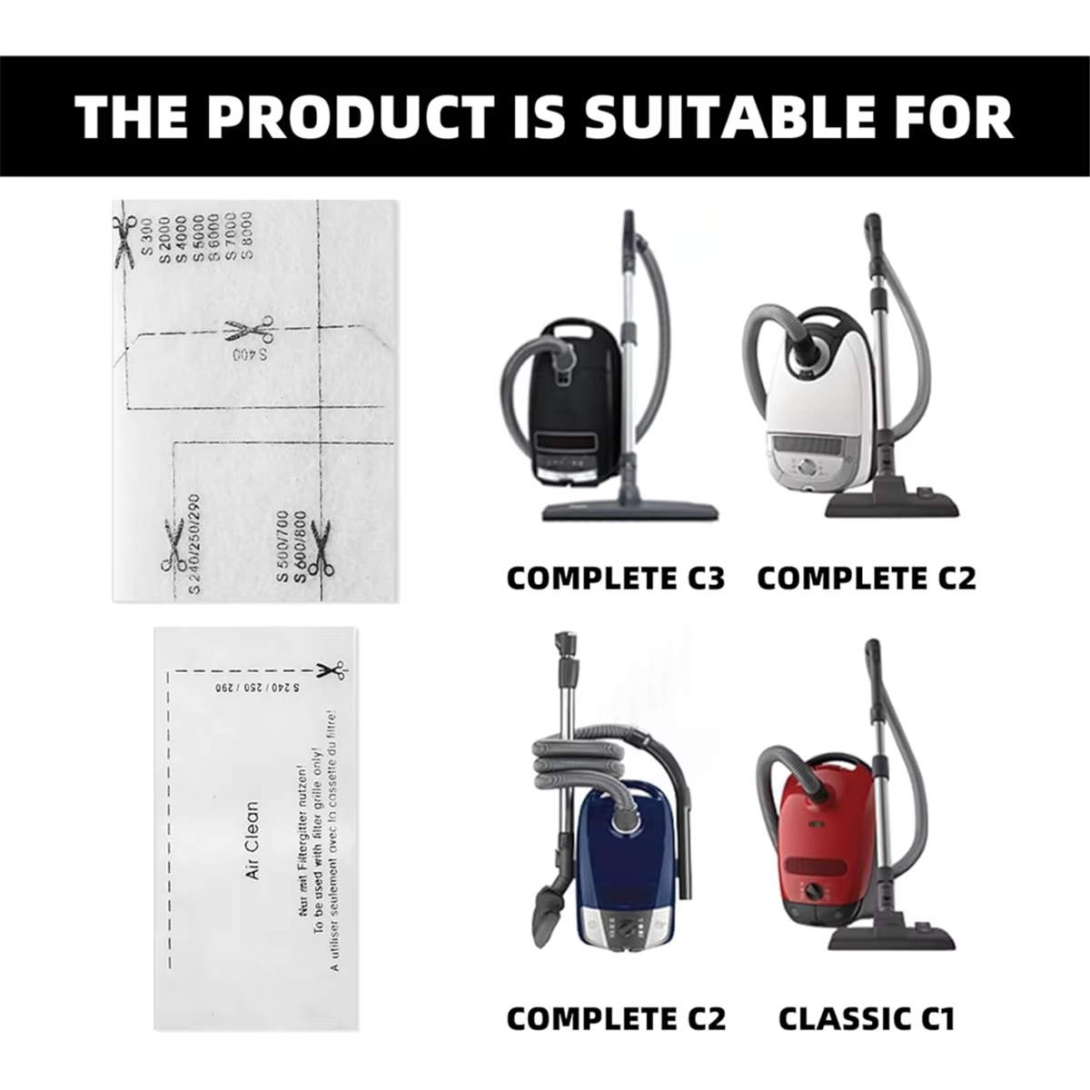 Ensemble de pièces de rechange pour aspirateur Miele