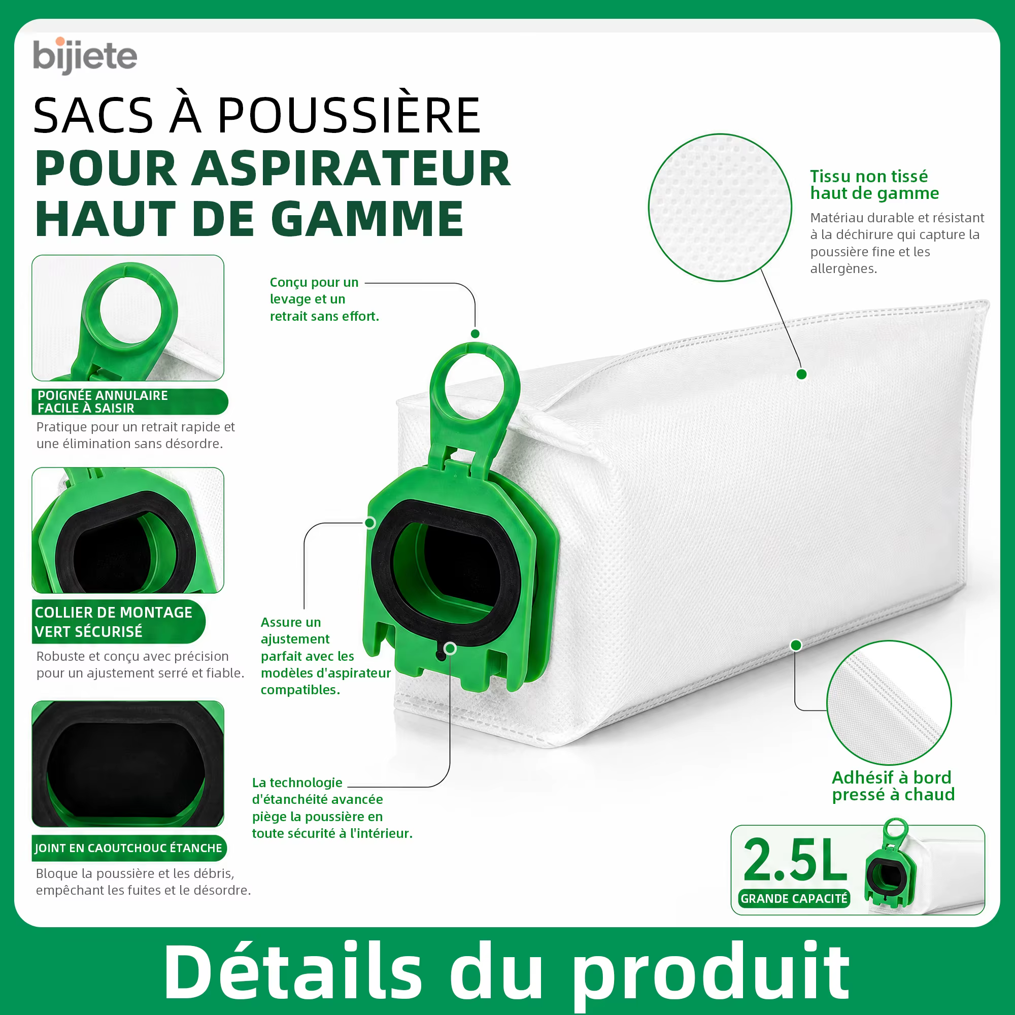 Sacs pour aspirateur sans fil Vorwerk Kobold VB100 VB 100 FP100 FP 100