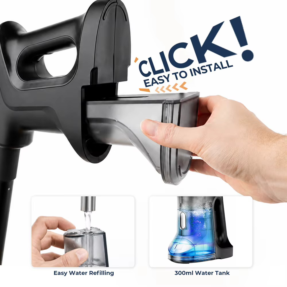Nettoyeur vapeur ROUNY, chauffe rapidement en 20 secondes, 135 ° Nettoyeur vapeur léger et polyvalent C High-Temp Steam, avec cordon d'alimentation de 5 m