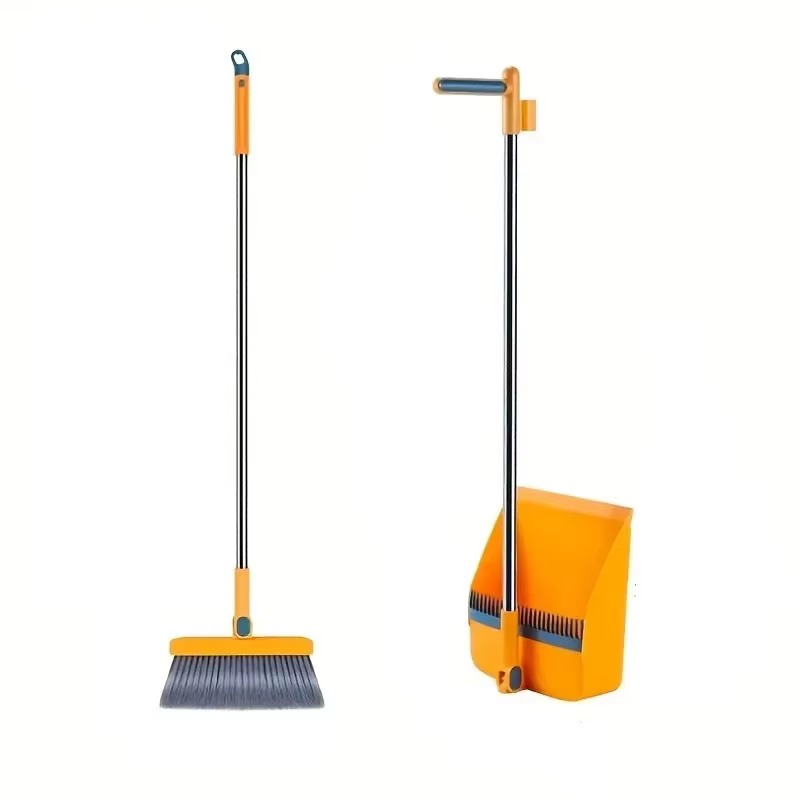 Ensemble balai et pelle magnétique pliables et rotatifs 2-en-1