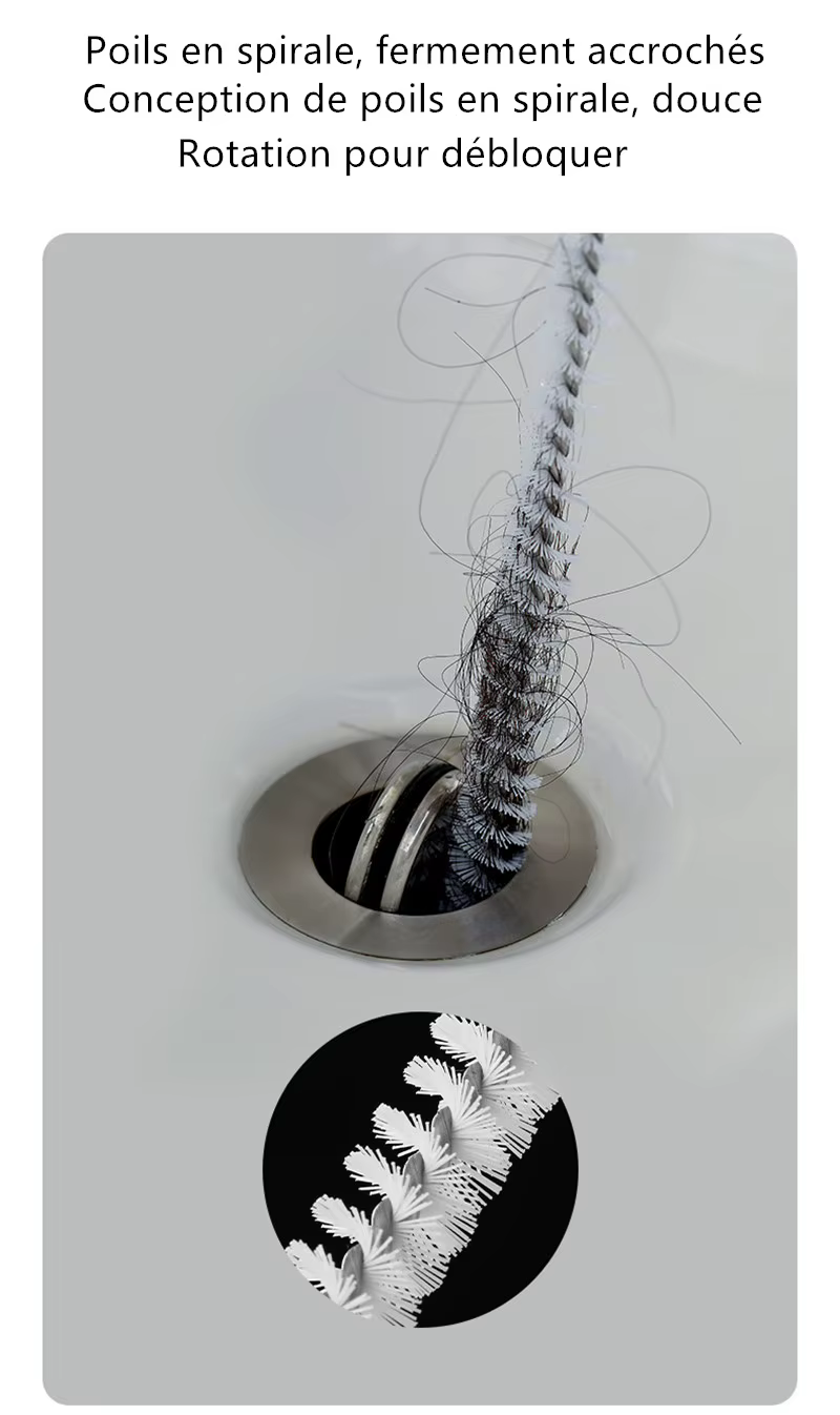 Brosse de dragage de tuyau longue durée