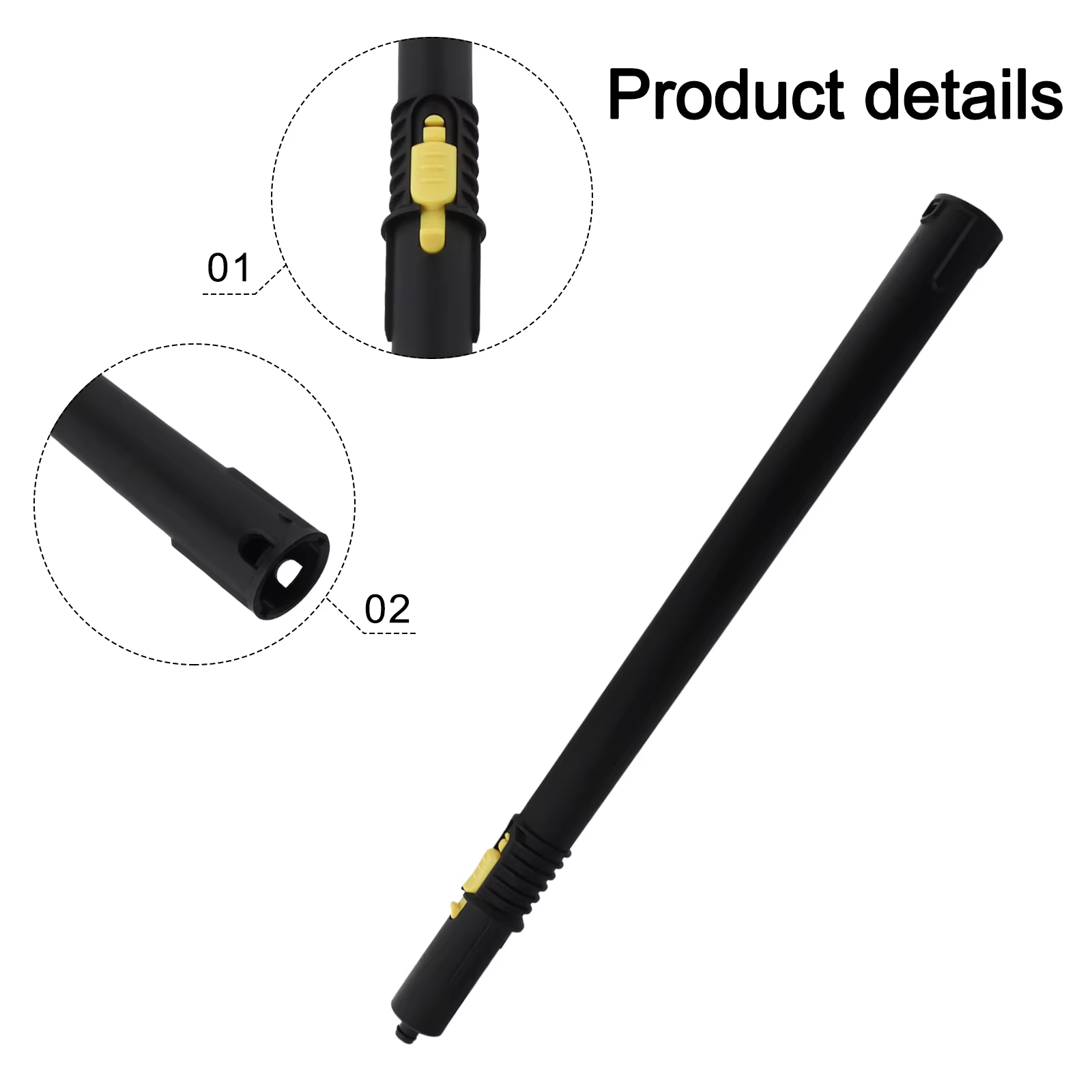 Tuyau d'extension pour nettoyeur à vapeur Karcher SC1 SC2 SC3 SC4 SC5 SG2 SG4, Tube en plastique de 54cm, noir jaune, accessoires d'arrosage de jardin