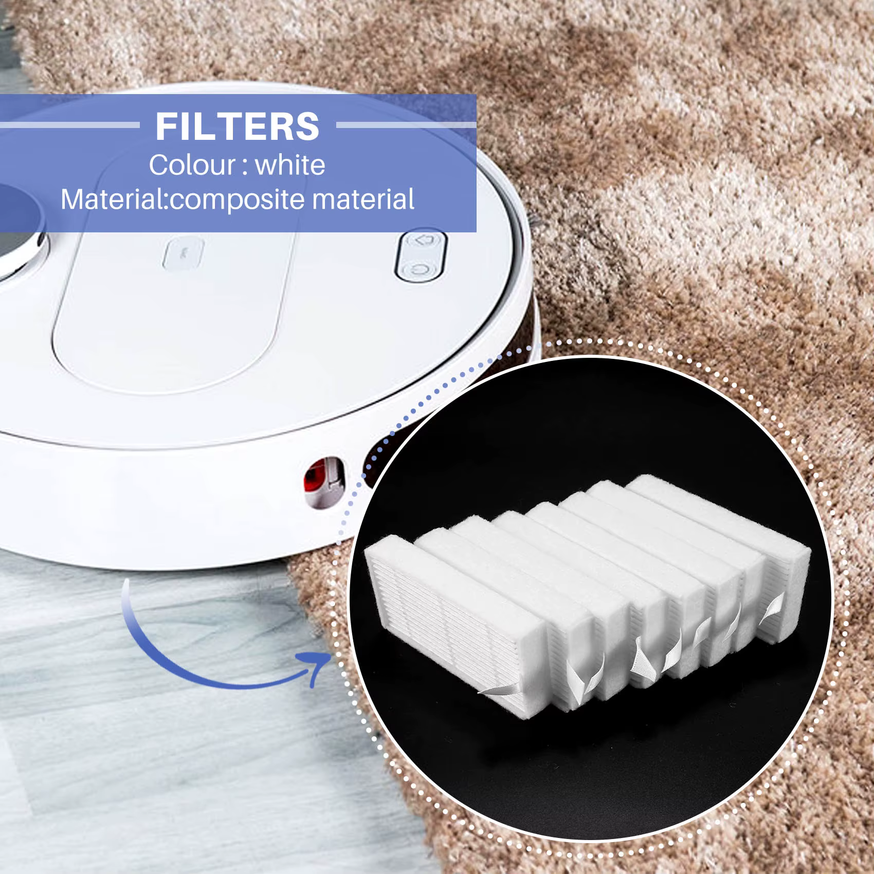 Filtre Hepa premium pour aspirateur robot Ilife V3S