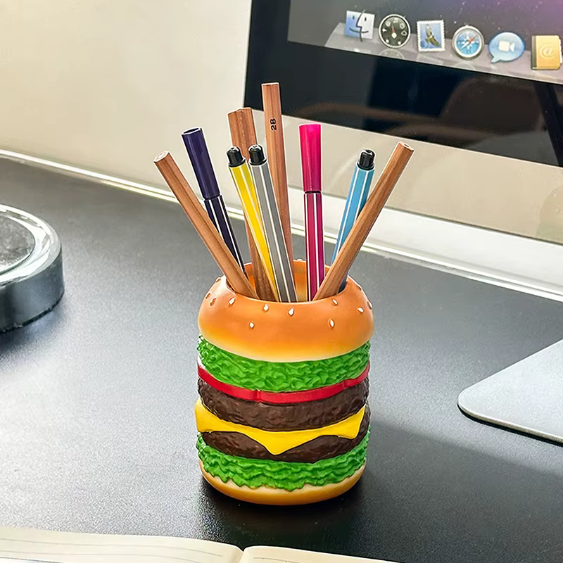 Porte-stylo Design hambourg mignon, conteneur de rangement de bureau créatif et lisse, seau de rangement polyvalent pour pinceaux de maquillage amusants