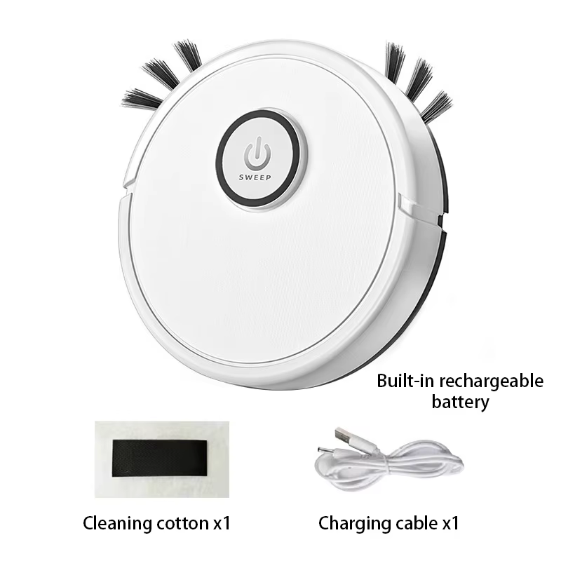 Aspirateur robot intelligent 3-en-1 Lenovo, aspiration puissante de 6000 Pa, fonction de balayage et de nettoyage, recharge USB, idéal pour les poils d’animaux et le nettoyage des sols durs.