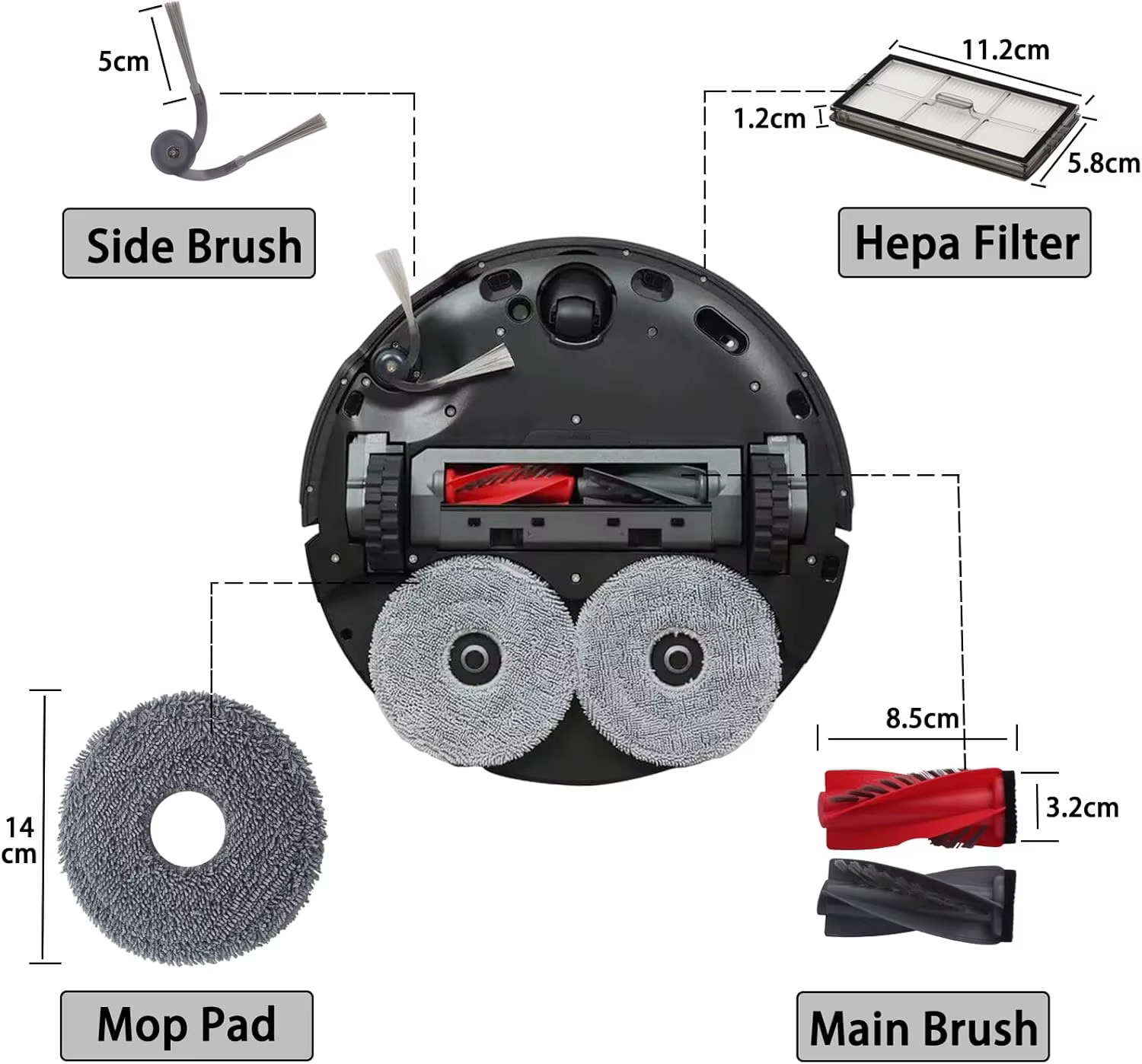 Accessoires pour aspirateur robot Roborock Saros 10R / G20S Ultra : brosse principale