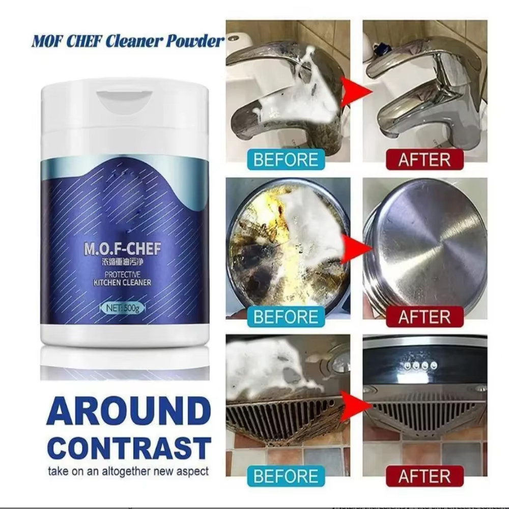 Mof Chef nettoyant poudre-nettoyeur de poudre de taches d'huile lourde