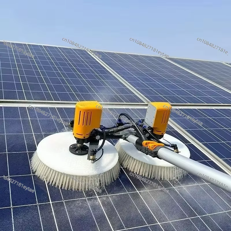 Robot de nettoyage automatique de panneaux solaires à double brosse avec batterie