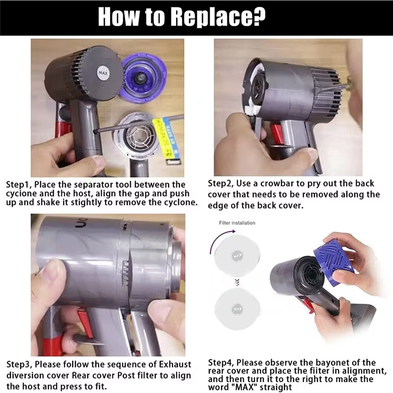 PQWN couvercle arrière de moteur + filtre + ensemble de pré-filtres comme indiqué accessoires d'aspirateur en plastique