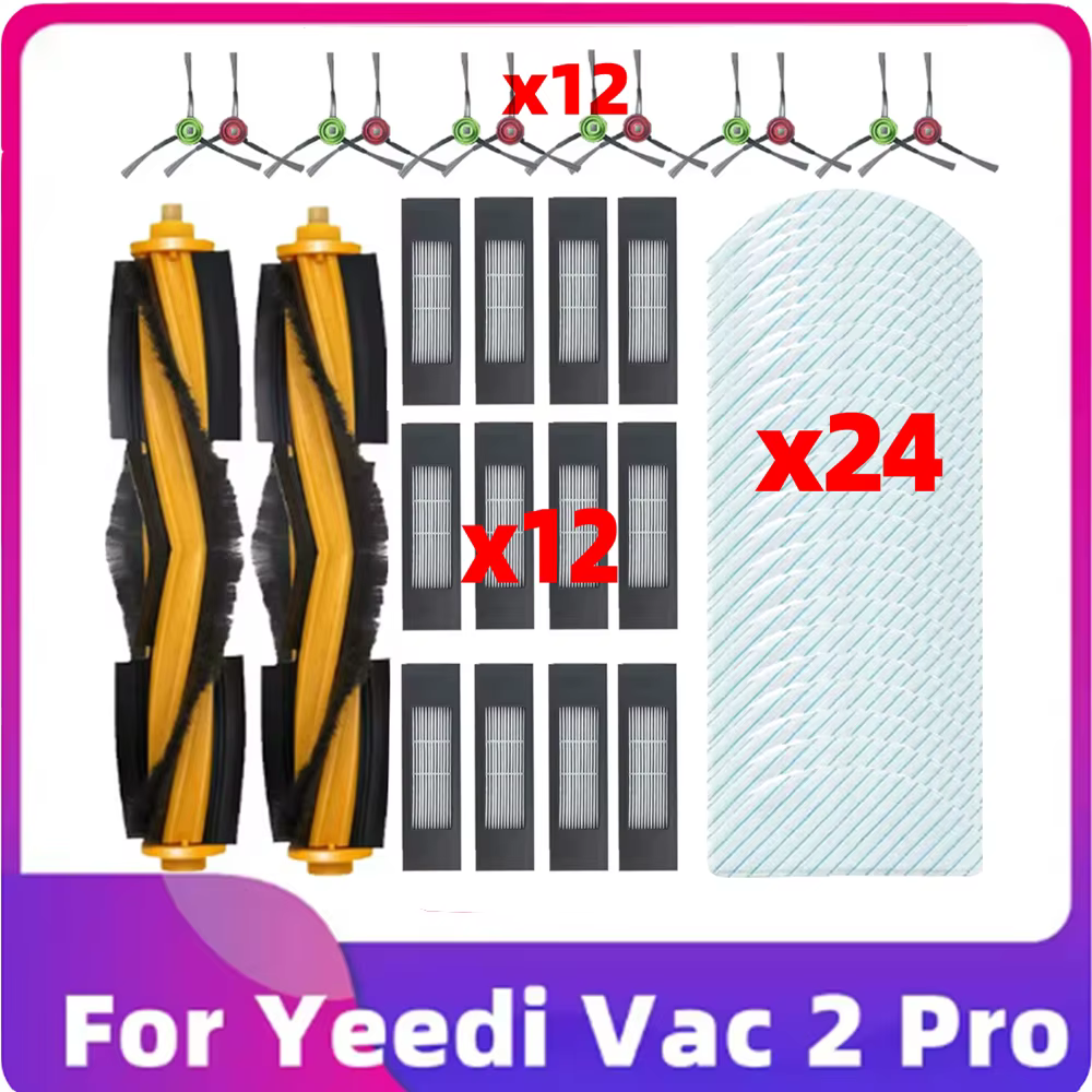 Compatible avec Yeedi Vac 2 Pro / Vac Station K781+ / Vac Hybrid / Vac 2 / Vac Max Brosse latérale principale HEPA Mop Robots aspirateurs