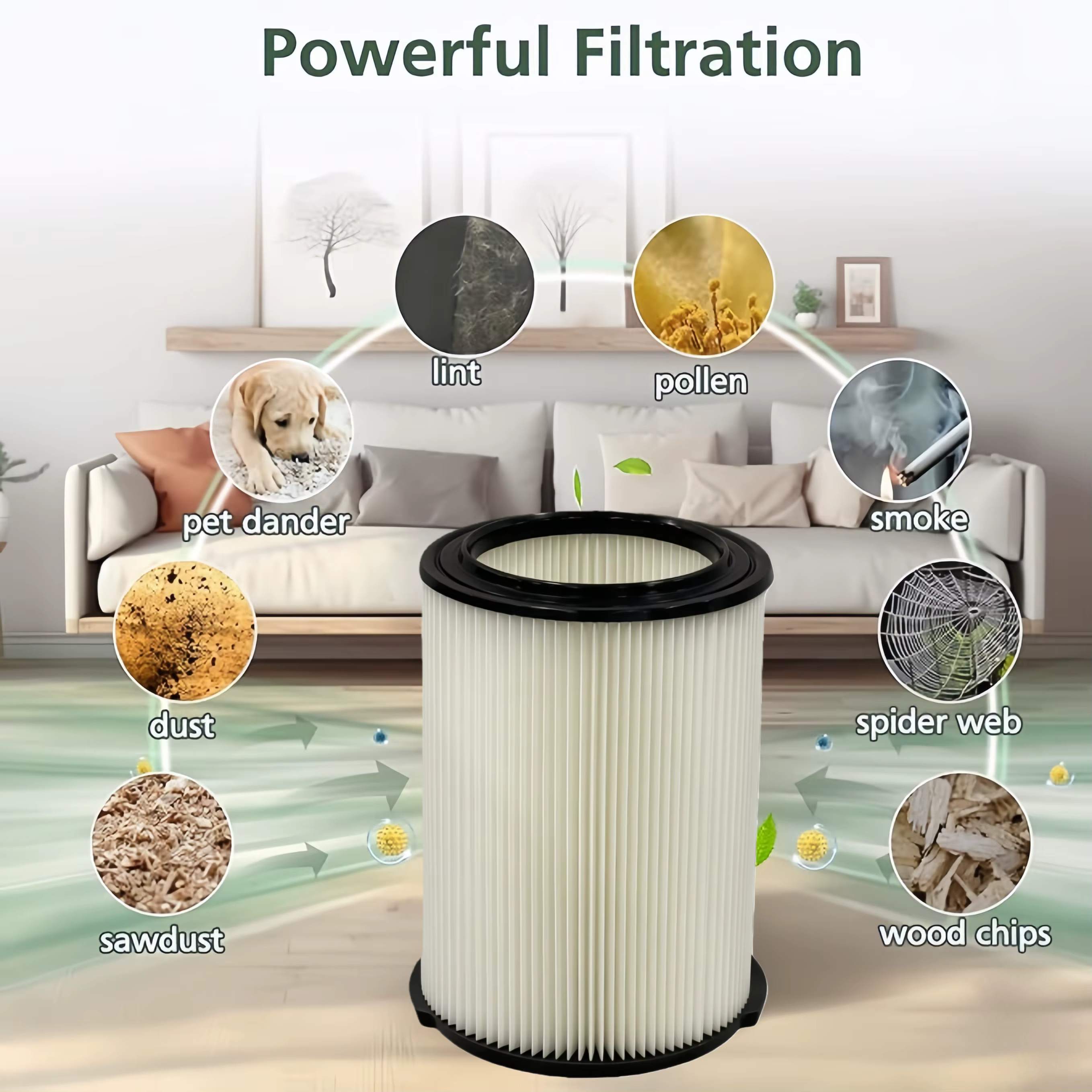 Filtre de remplacement pour aspirateur sec/humide VF4000, facile à installer, dépoussiérage à haute efficacité pour les modèles RIDGID de 5 à 20 gallons